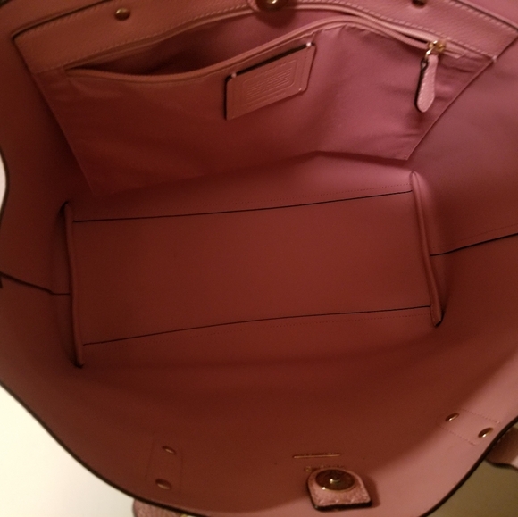 Coach Pink Leather Tote - Includes Purse Organizer - Picture 8 of 12